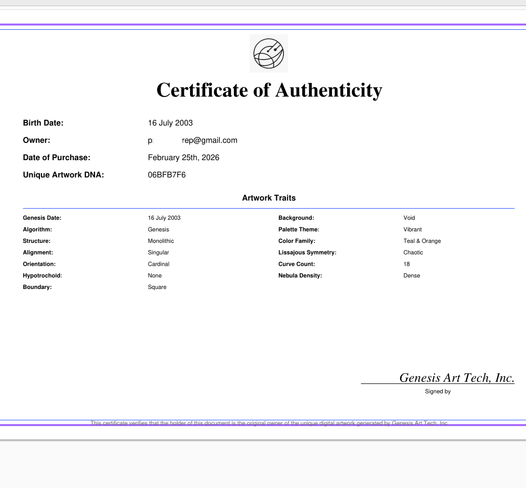 Certified Authenticity & Unique Traits